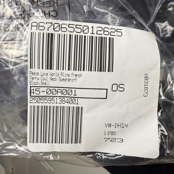 QVC Peace Love World French Terry Sweatshirt Womens Small Black Hoodie NWOT - Picture 10 of 11